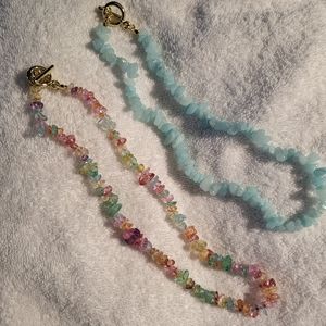 Set of 2 glass bead necklaces.